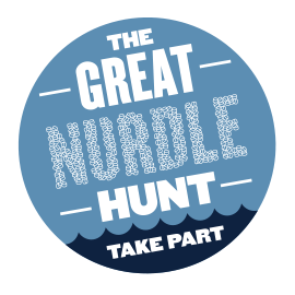 The Great Nurdle Hunt logo in blue and white
